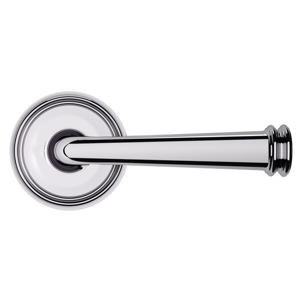 Baldwin 5116 Traditional Straight Lever Set with 5070 Rose Polished Chrome / Passage / Reversible