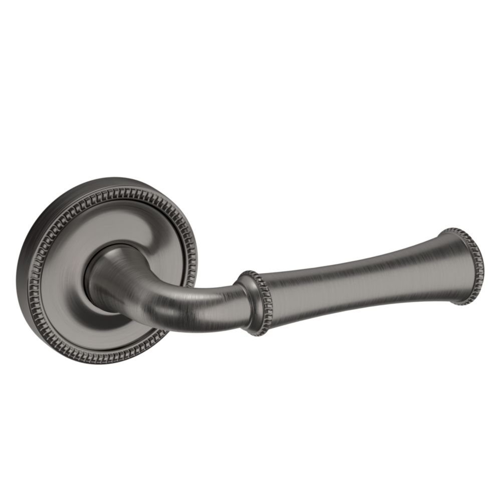 Baldwin 5118 Traditional Straight Lever Set with 5076 Rose Lifetime (PVD) Graphite Nickel / Passage / Reversible