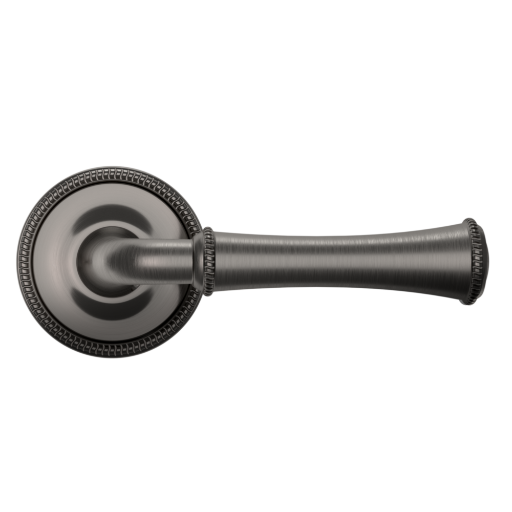 Baldwin 5118 Traditional Straight Lever Set with 5076 Rose Lifetime (PVD) Graphite Nickel / Passage / Reversible