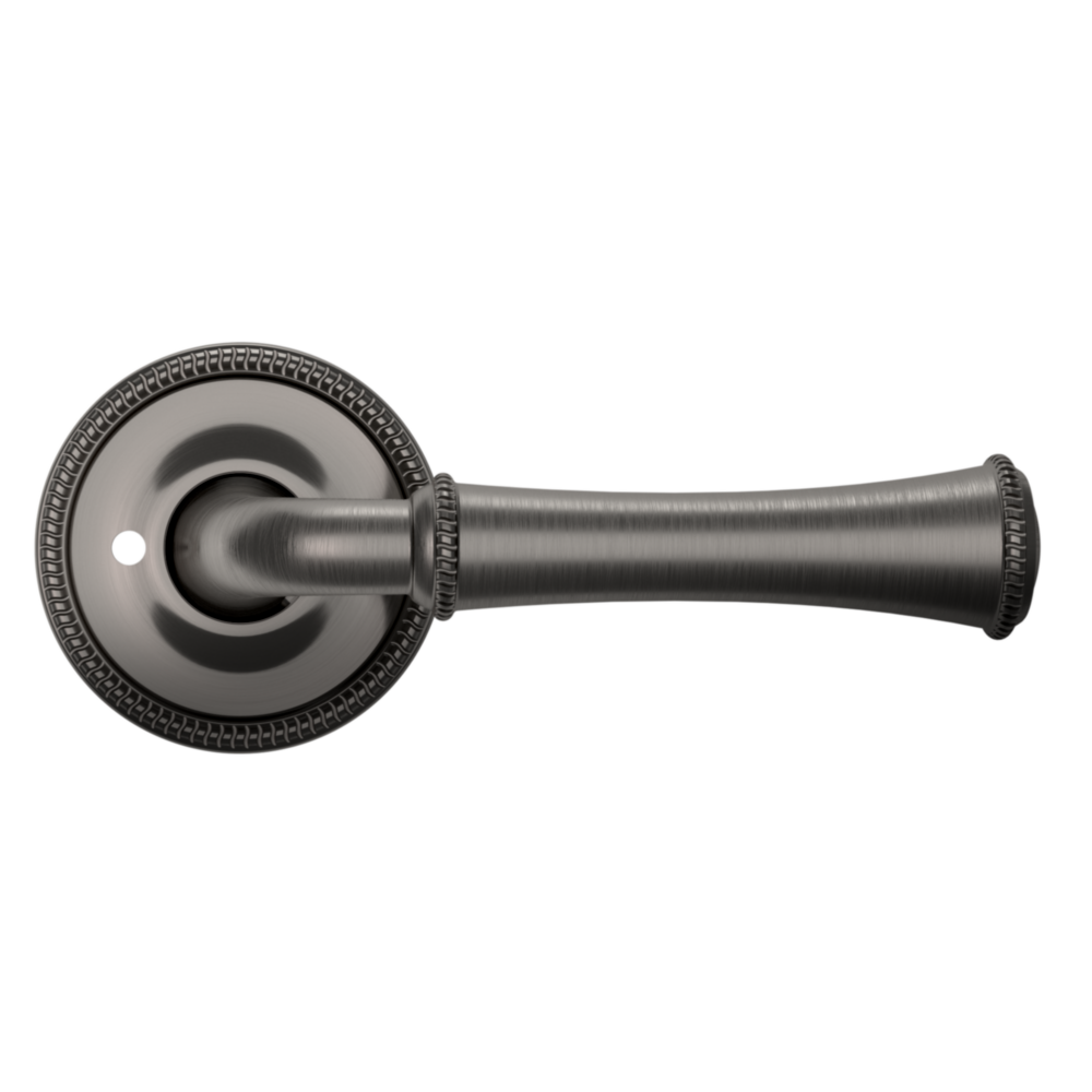 Baldwin 5118 Traditional Straight Lever Set with 5076 Rose Lifetime (PVD) Graphite Nickel / Privacy / Reversible