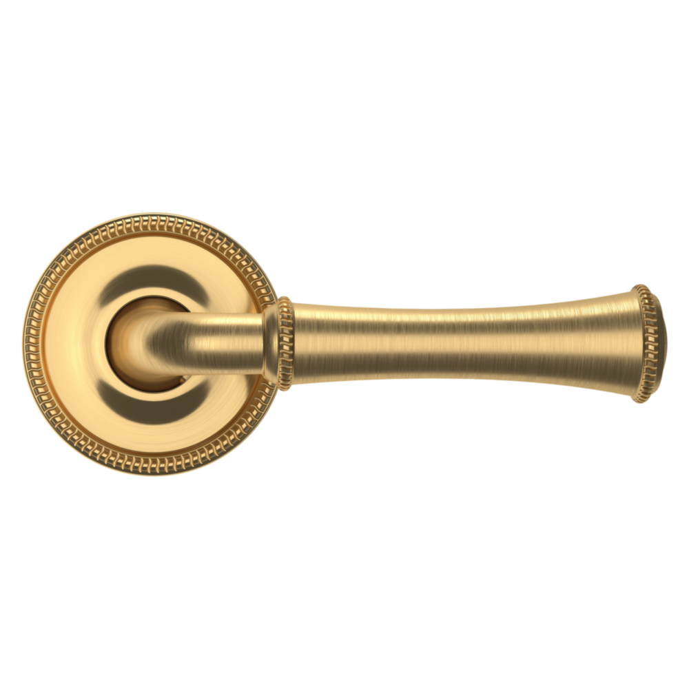 Baldwin 5118 Traditional Straight Lever Set with 5076 Rose Lifetime (PVD) Satin Brass / Passage / Reversible