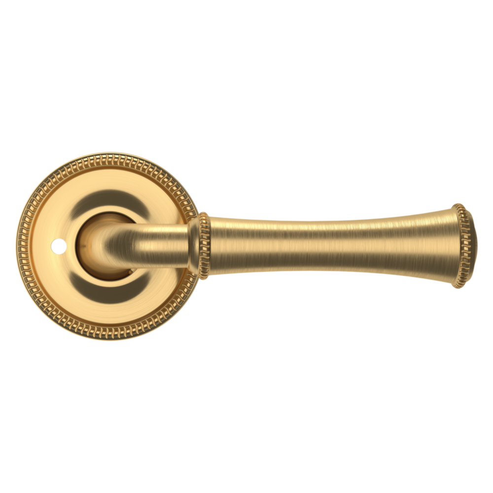 Baldwin 5118 Traditional Straight Lever Set with 5076 Rose Lifetime (PVD) Satin Brass / Privacy / Reversible