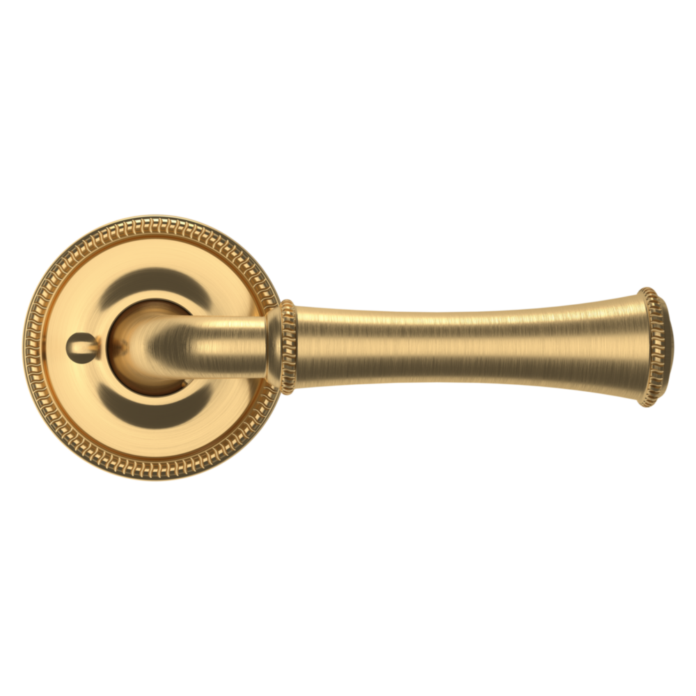 Baldwin 5118 Traditional Straight Lever Set with 5076 Rose Lifetime (PVD) Satin Brass / Privacy / Reversible