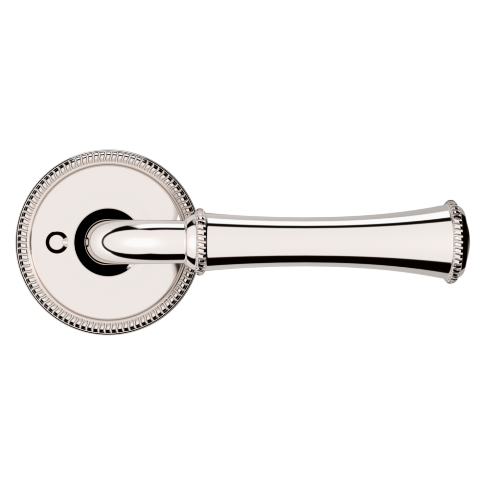 Baldwin 5118 Traditional Straight Lever Set with 5076 Rose Lifetime (PVD) Polished Nickel / Privacy / Reversible