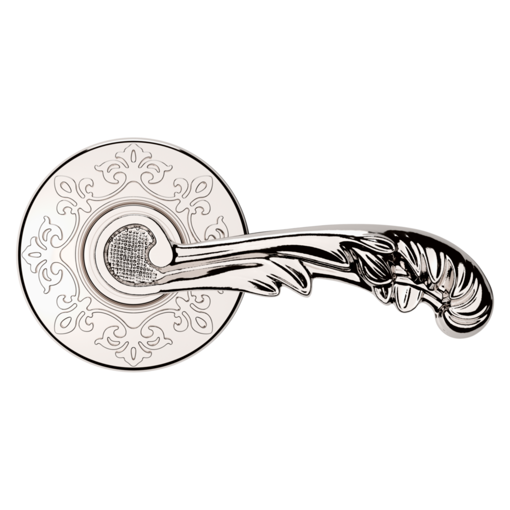 Baldwin 5121 Wave Lever Set with R012 Rose Lifetime (PVD) Polished Nickel / Passage / Reversible