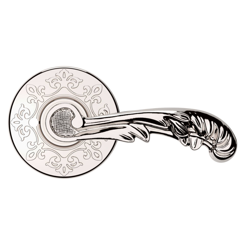 Baldwin 5121 Wave Lever Set with R012 Rose Lifetime (PVD) Polished Nickel / Privacy / Reversible