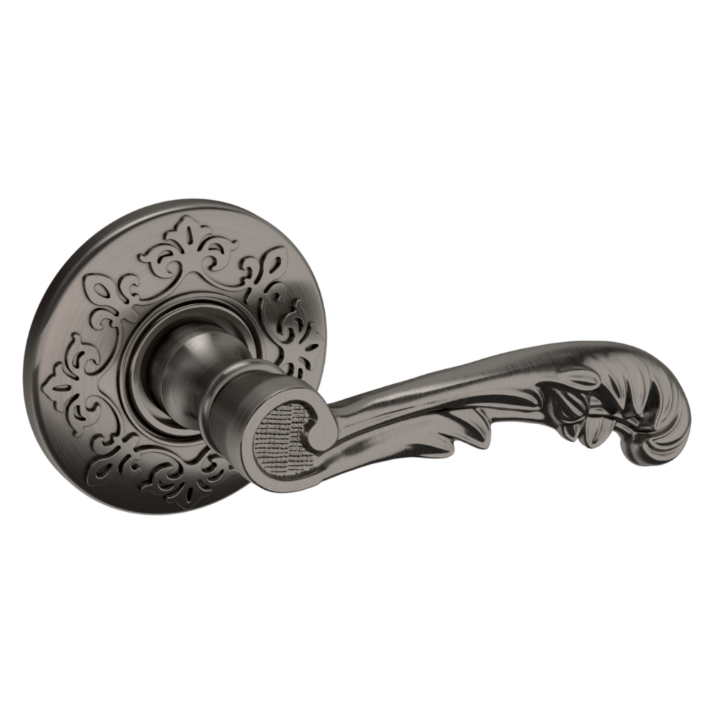 Baldwin 5121 Wave Lever Set with R012 Rose Lifetime (PVD) Graphite Nickel / Passage / Reversible