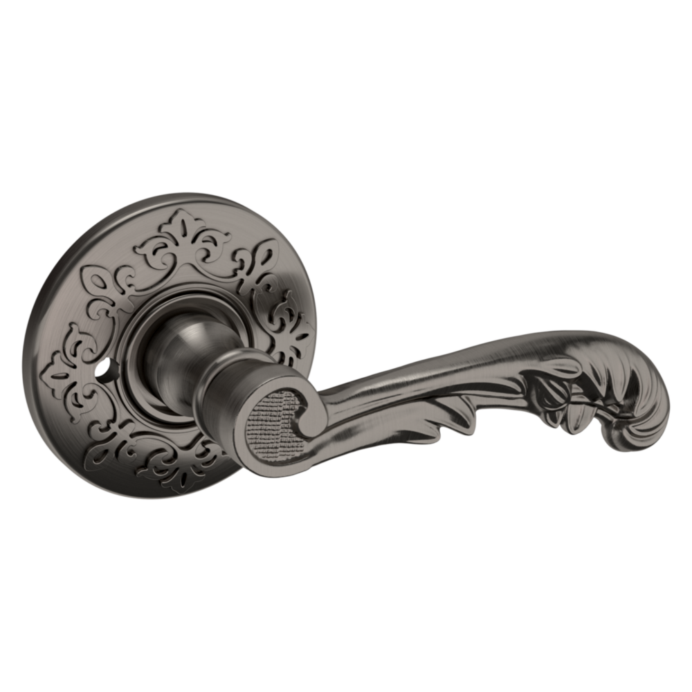 Baldwin 5121 Wave Lever Set with R012 Rose Lifetime (PVD) Graphite Nickel / Privacy / Reversible