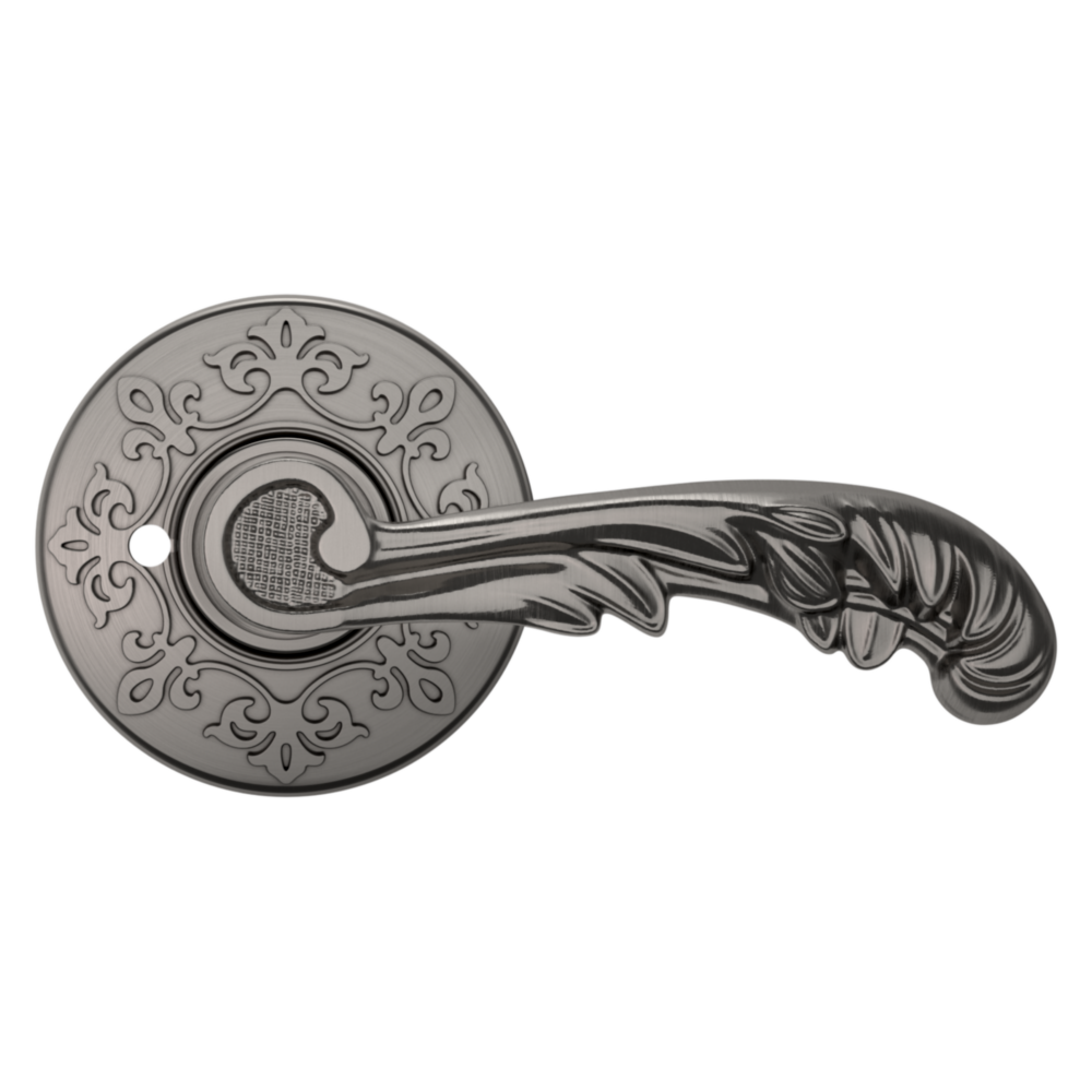 Baldwin 5121 Wave Lever Set with R012 Rose Lifetime (PVD) Graphite Nickel / Privacy / Reversible