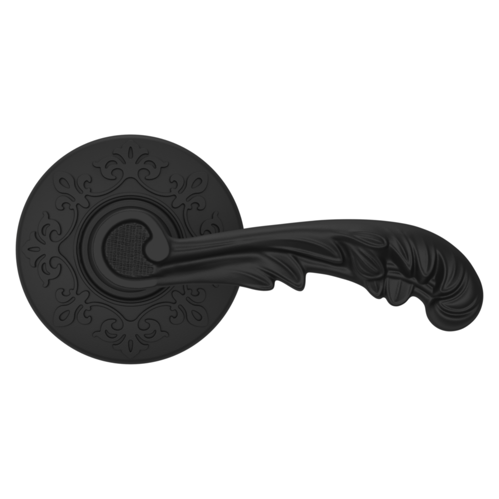 Baldwin 5121 Wave Lever Set with R012 Rose Satin Black / Passage / Reversible