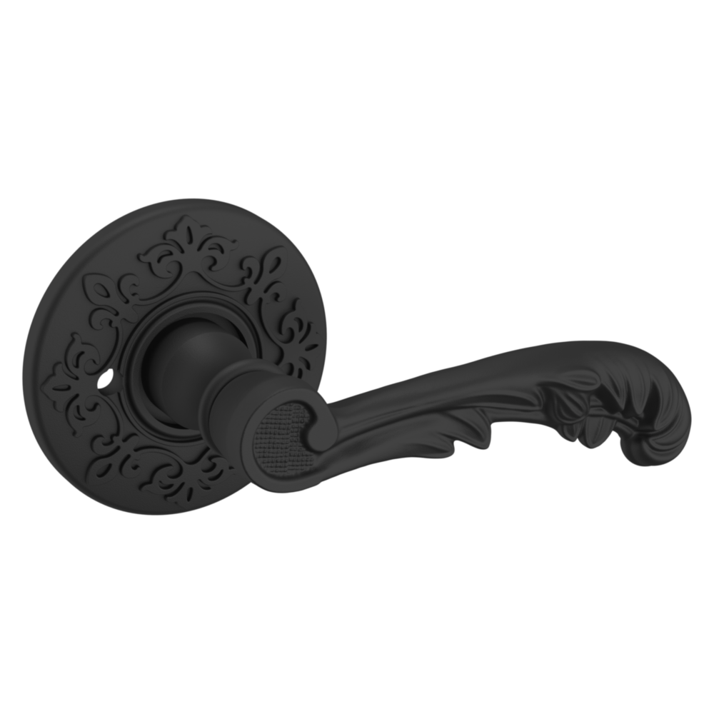 Baldwin 5121 Wave Lever Set with R012 Rose Satin Black / Privacy / Reversible