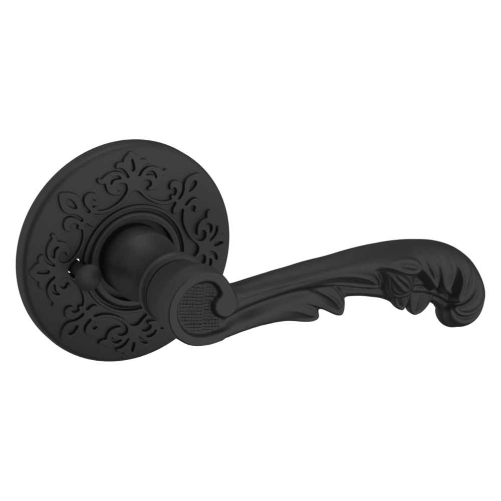 Baldwin 5121 Wave Lever Set with R012 Rose Satin Black / Privacy / Reversible