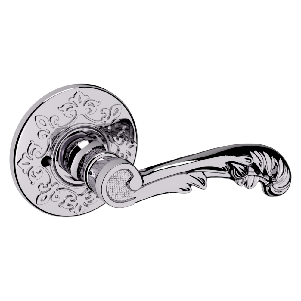 Baldwin 5121 Wave Lever Set with R012 Rose Polished Chrome / Privacy / Reversible