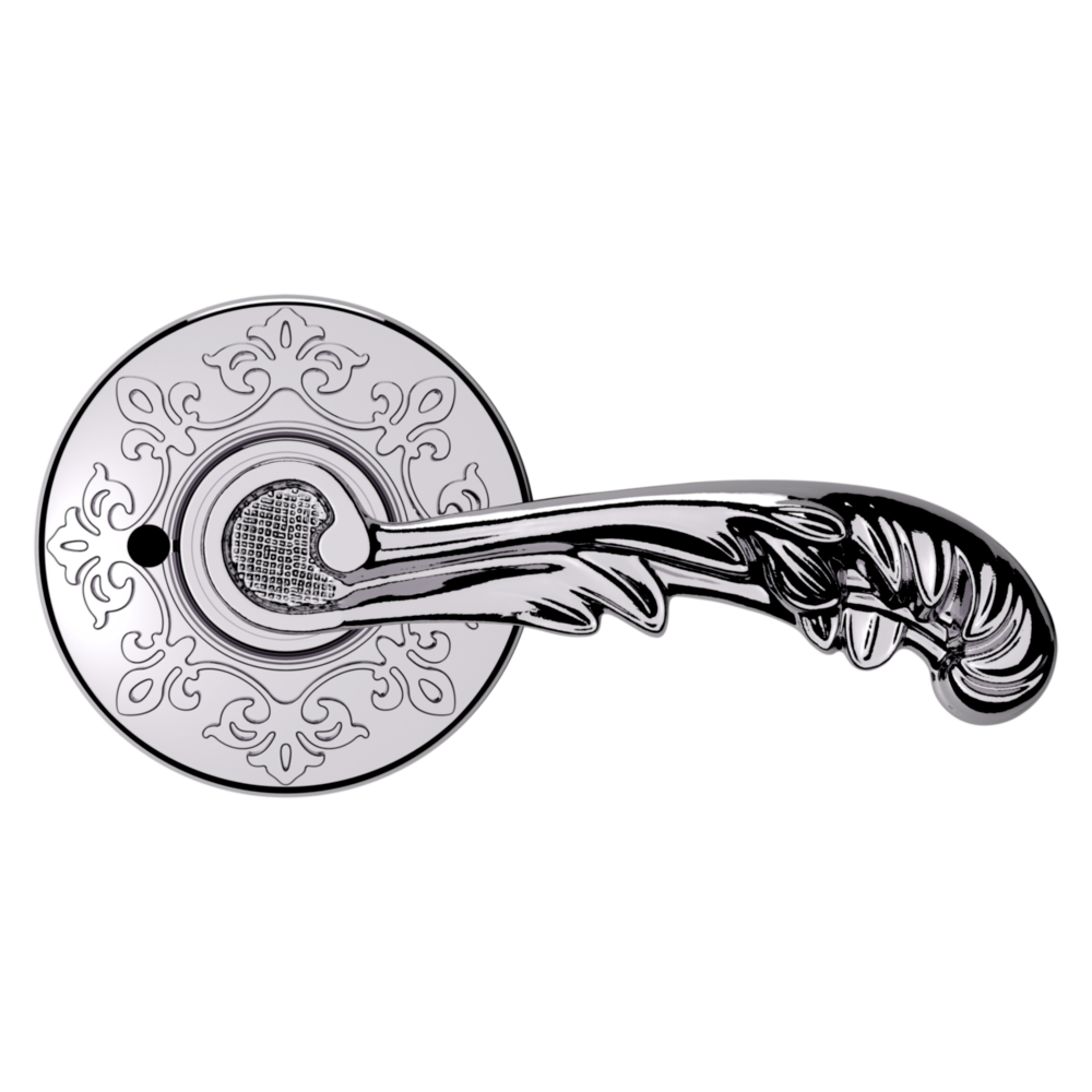 Baldwin 5121 Wave Lever Set with R012 Rose Polished Chrome / Privacy / Reversible