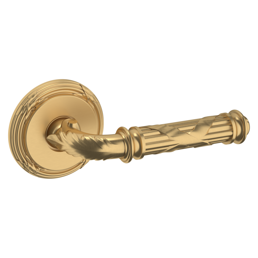 Baldwin 5122 Edinburgh Lever Set with 5022 Rose Vintage Brass / Passage / Reversible