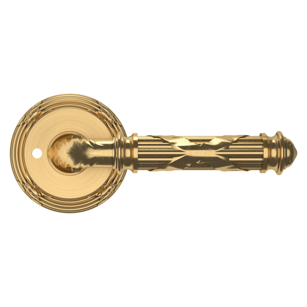 Baldwin 5122 Edinburgh Lever Set with 5022 Rose Lifetime (PVD) Satin Brass / Privacy / Reversible