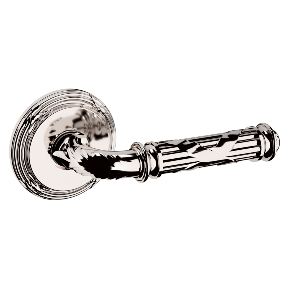 Baldwin 5122 Edinburgh Lever Set with 5022 Rose Lifetime (PVD) Polished Nickel / Passage / Reversible