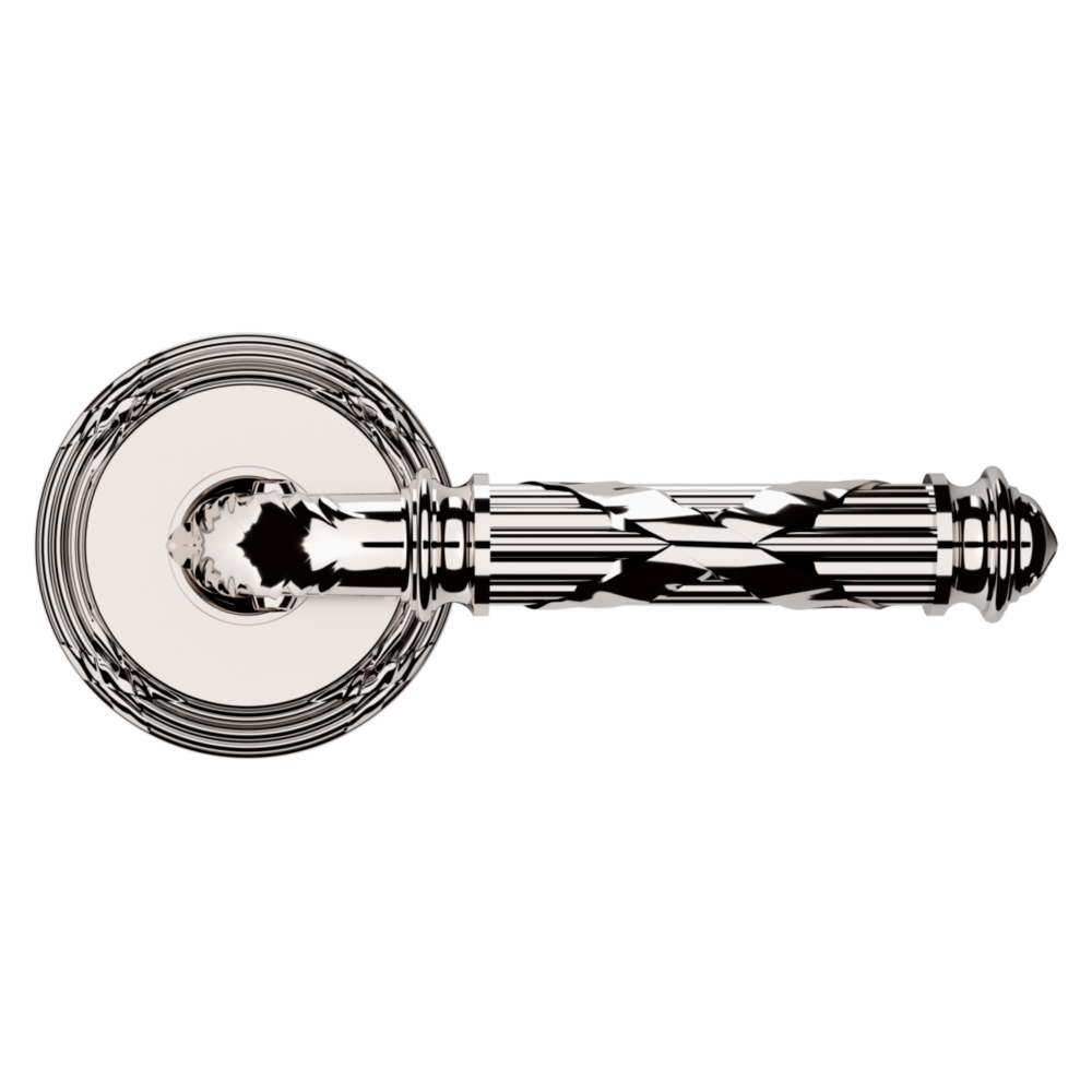 Baldwin 5122 Edinburgh Lever Set with 5022 Rose Lifetime (PVD) Polished Nickel / Passage / Reversible