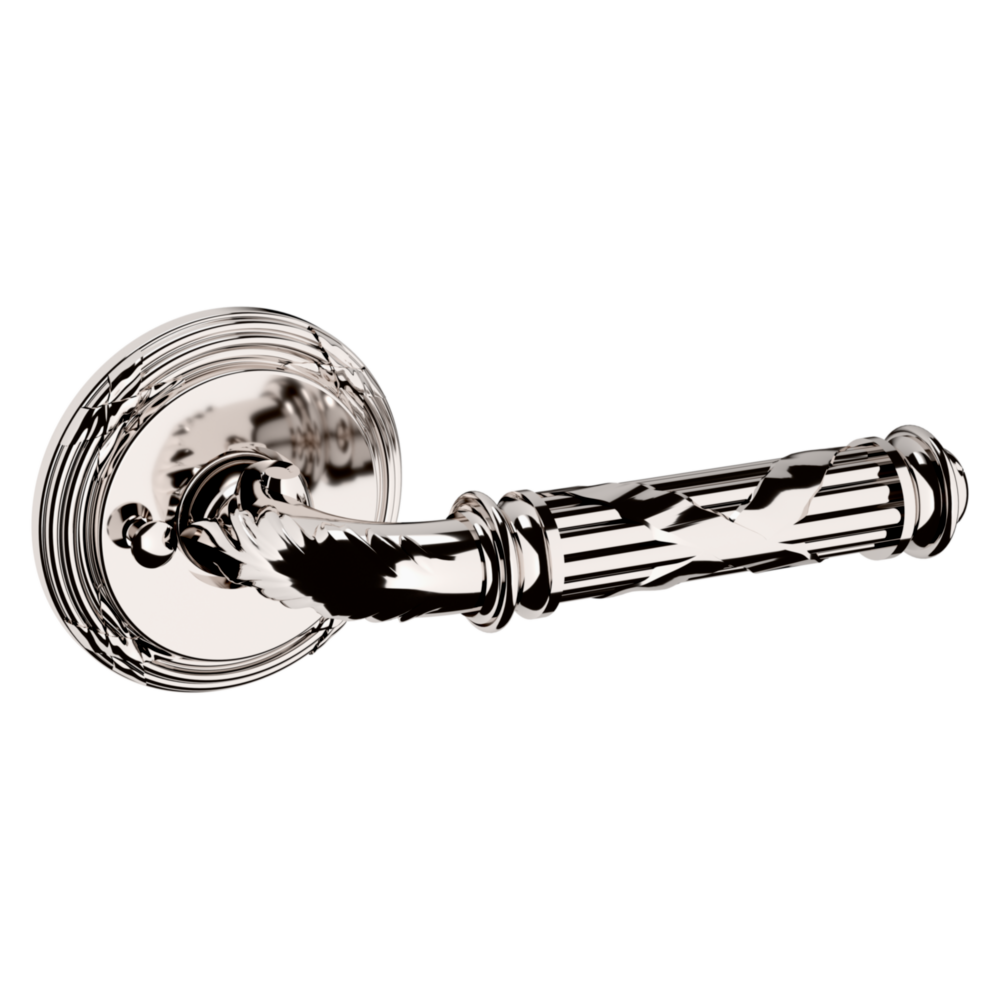 Baldwin 5122 Edinburgh Lever Set with 5022 Rose Lifetime (PVD) Polished Nickel / Privacy / Reversible