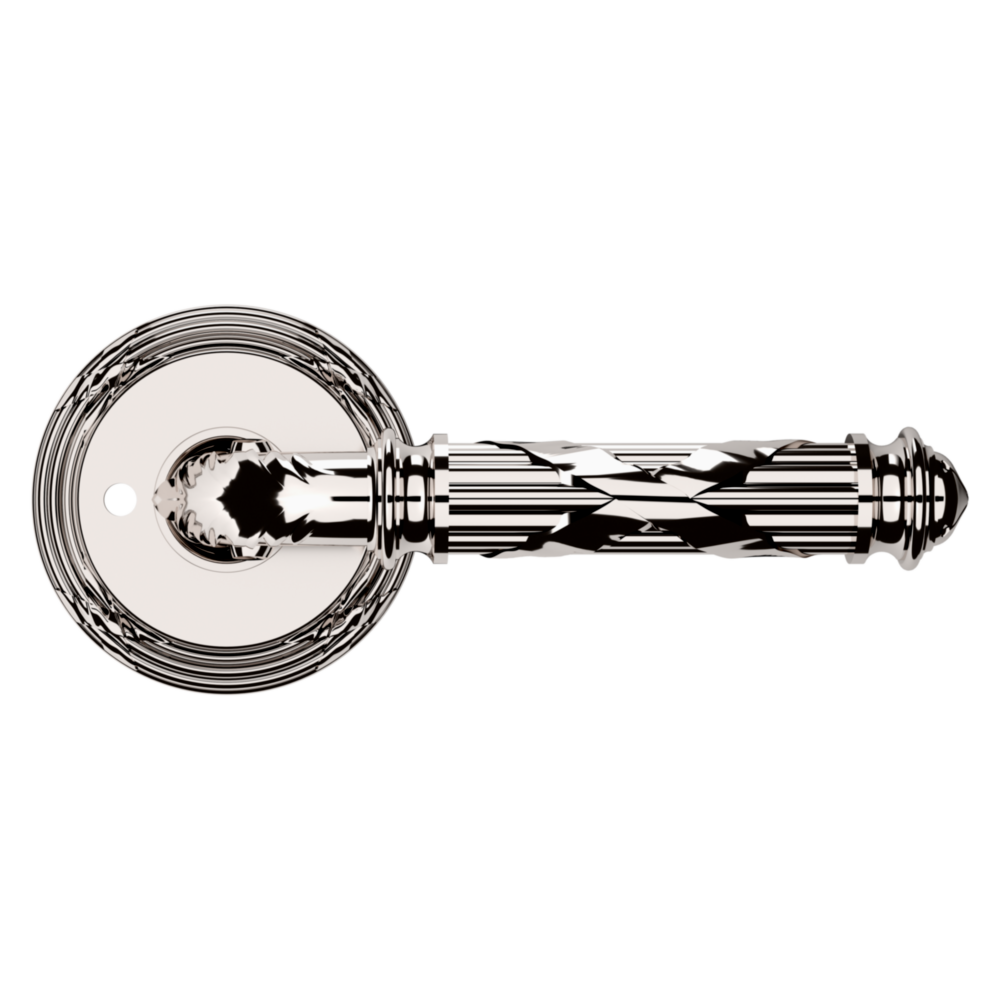 Baldwin 5122 Edinburgh Lever Set with 5022 Rose Lifetime (PVD) Polished Nickel / Privacy / Reversible