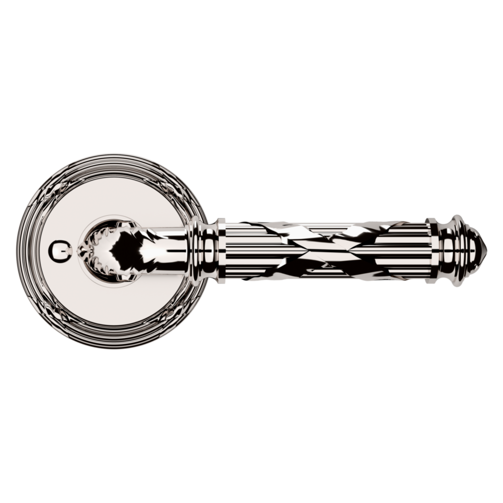 Baldwin 5122 Edinburgh Lever Set with 5022 Rose Lifetime (PVD) Polished Nickel / Privacy / Reversible