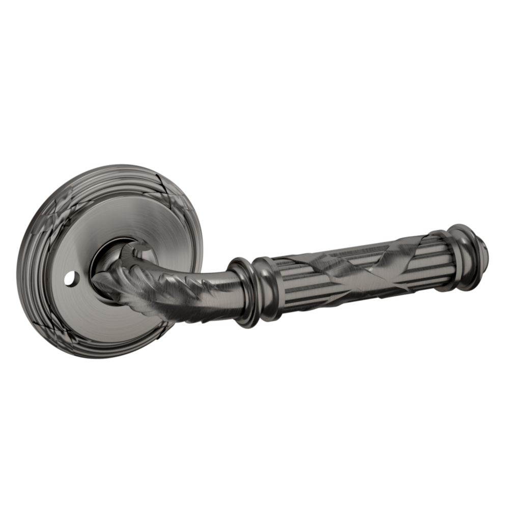 Baldwin 5122 Edinburgh Lever Set with 5022 Rose Lifetime (PVD) Graphite Nickel / Privacy / Reversible