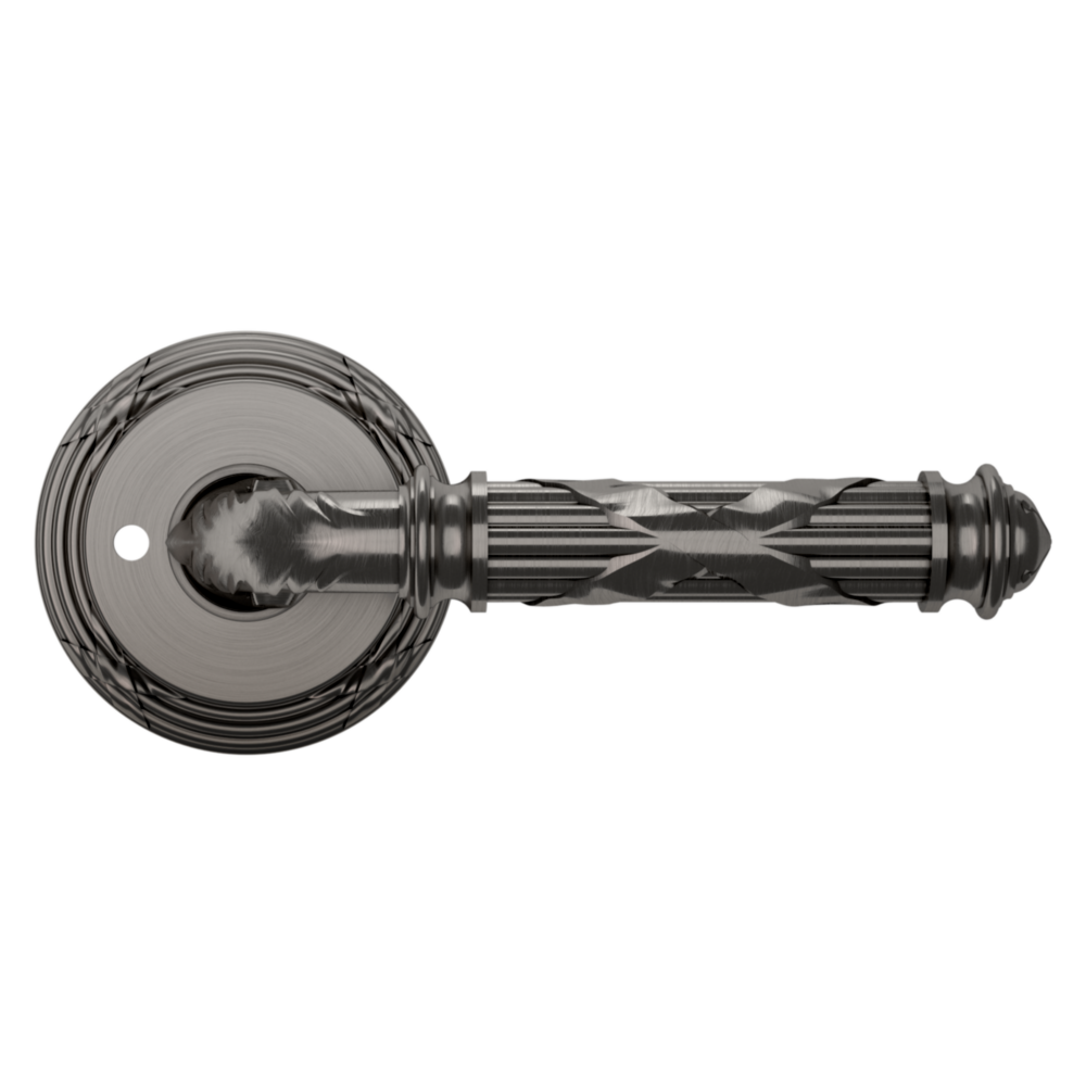 Baldwin 5122 Edinburgh Lever Set with 5022 Rose Lifetime (PVD) Graphite Nickel / Privacy / Reversible