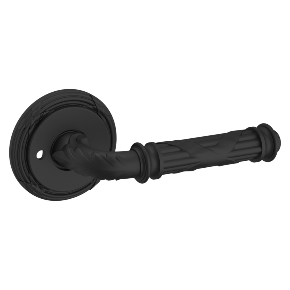 Baldwin 5122 Edinburgh Lever Set with 5022 Rose Satin Black / Privacy / Reversible