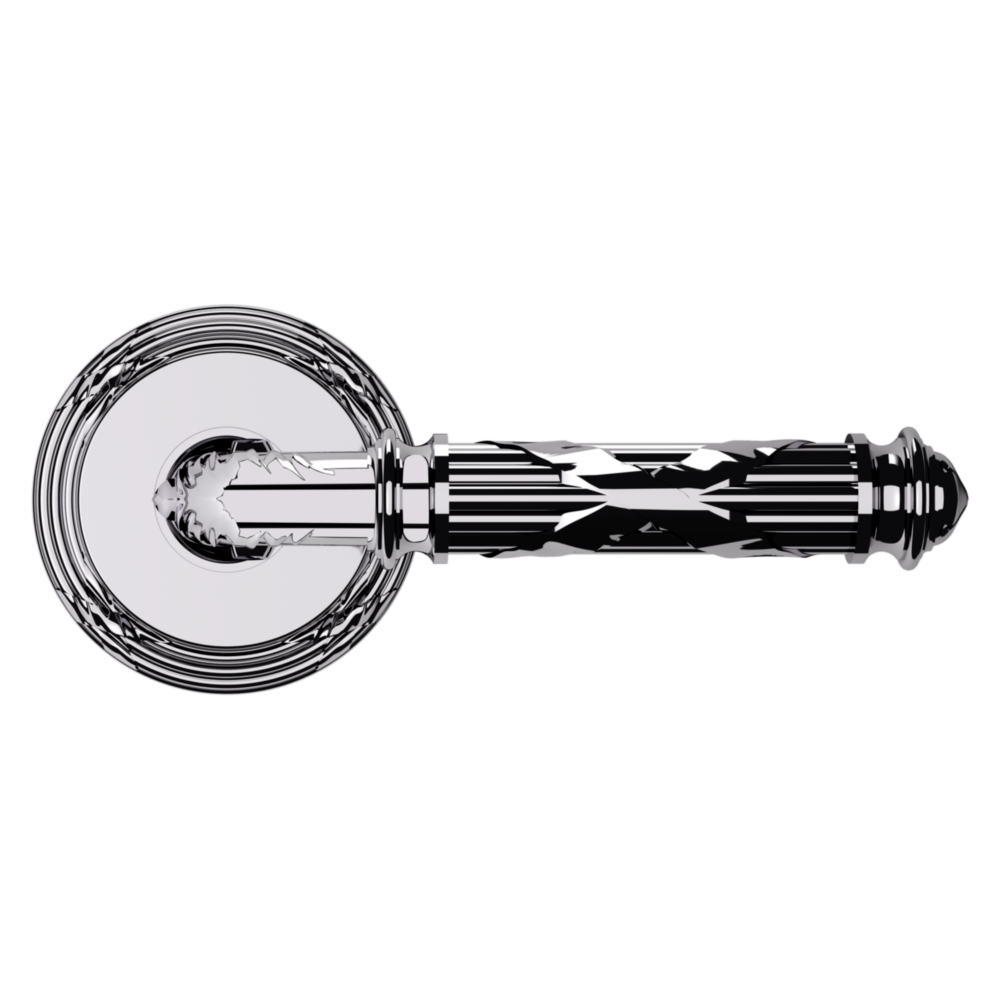 Baldwin 5122 Edinburgh Lever Set with 5022 Rose Polished Chrome / Full Dummy / Reversible