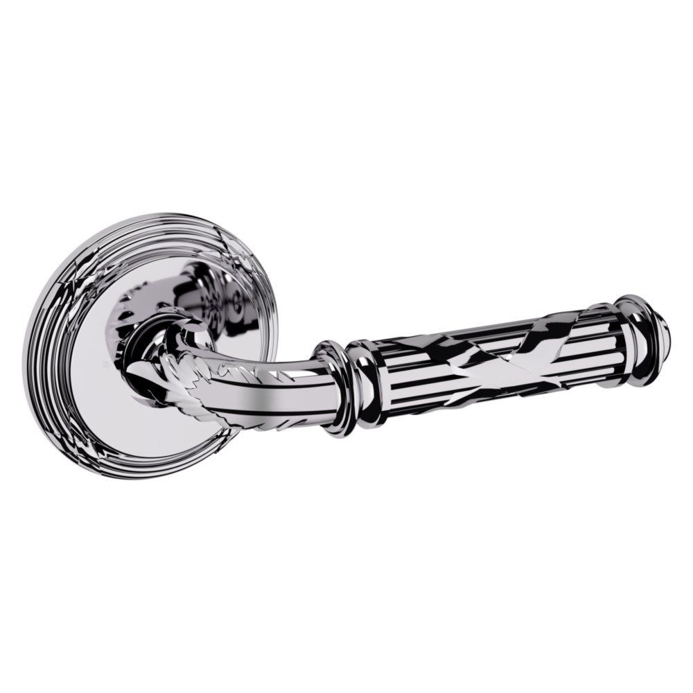 Baldwin 5122 Edinburgh Lever Set with 5022 Rose Polished Chrome / Passage / Reversible