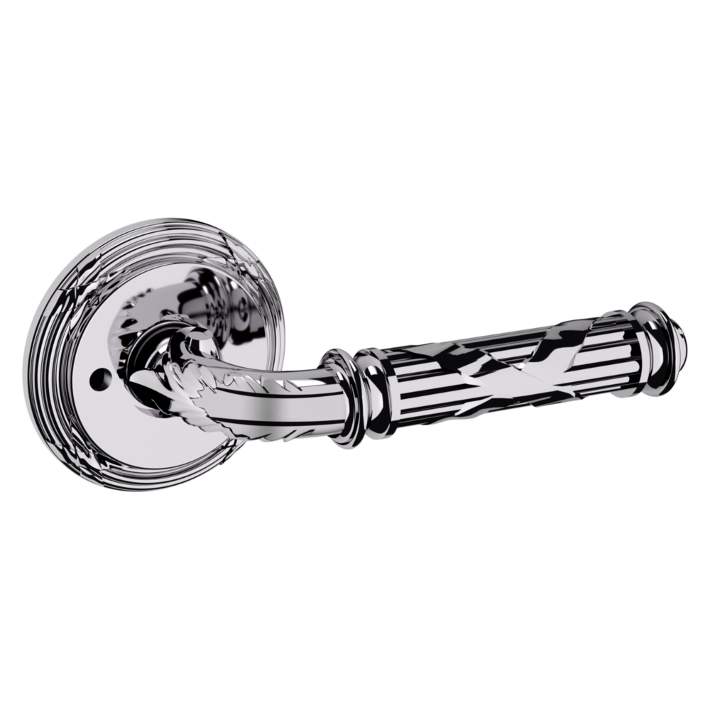 Baldwin 5122 Edinburgh Lever Set with 5022 Rose Polished Chrome / Privacy / Reversible