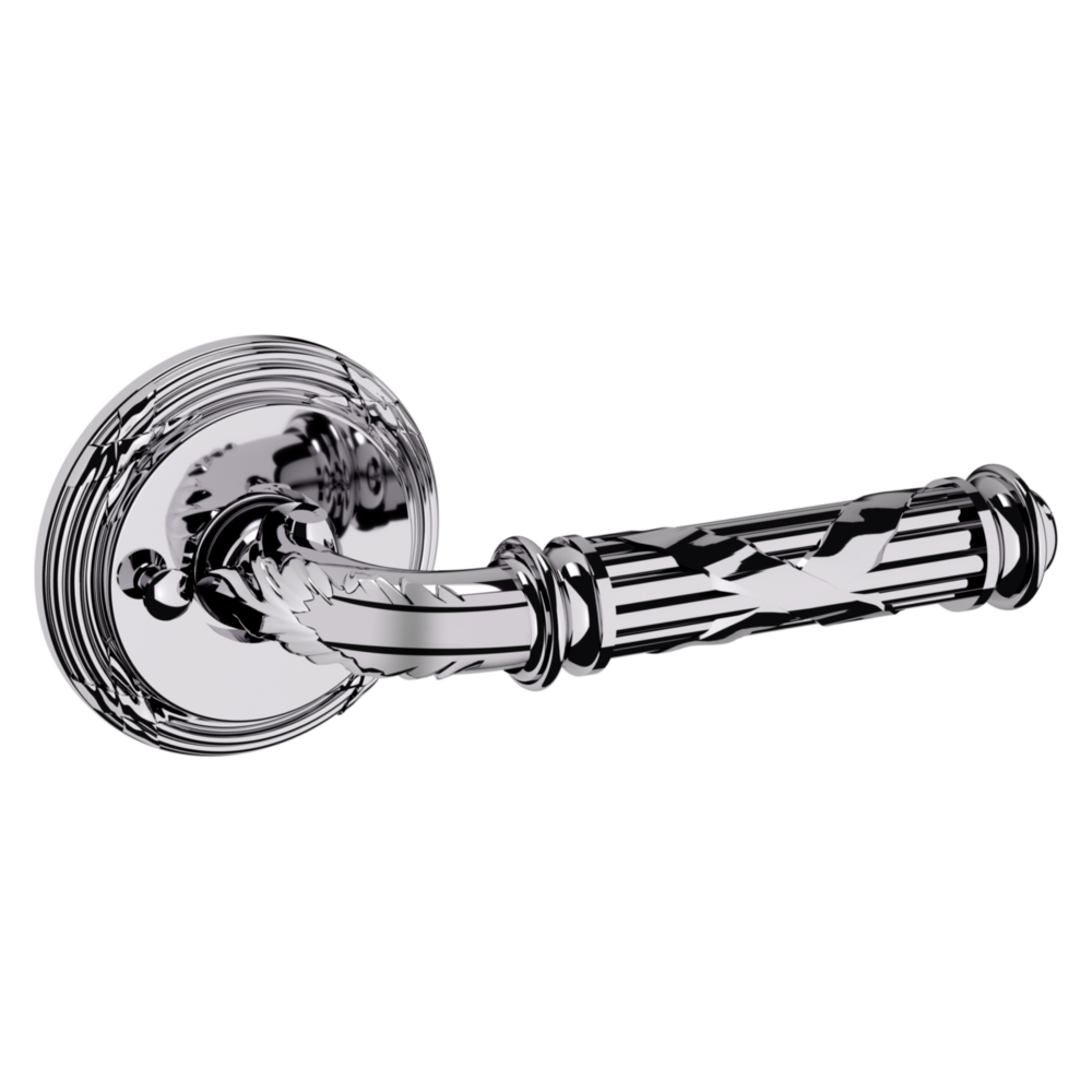 Baldwin 5122 Edinburgh Lever Set with 5022 Rose Polished Chrome / Privacy / Reversible