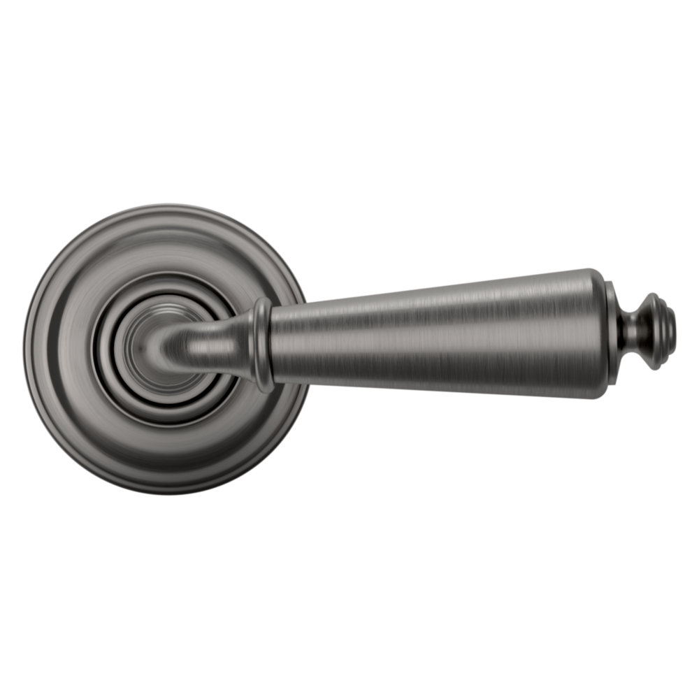 Baldwin 5125 Traditional Straight Lever Set with 5048 Rose Lifetime (PVD) Graphite Nickel / Passage / Reversible