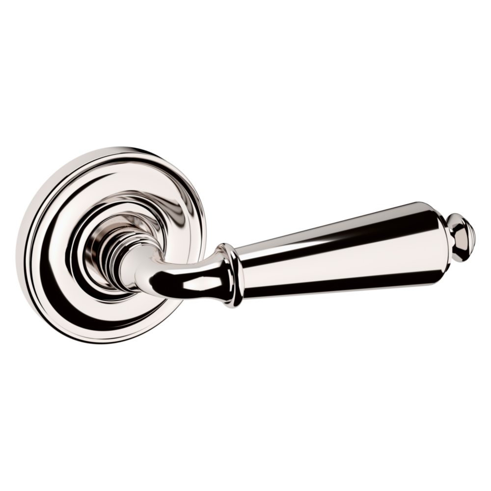 Baldwin 5125 Traditional Straight Lever Set with 5048 Rose Lifetime (PVD) Polished Nickel / Passage / Reversible