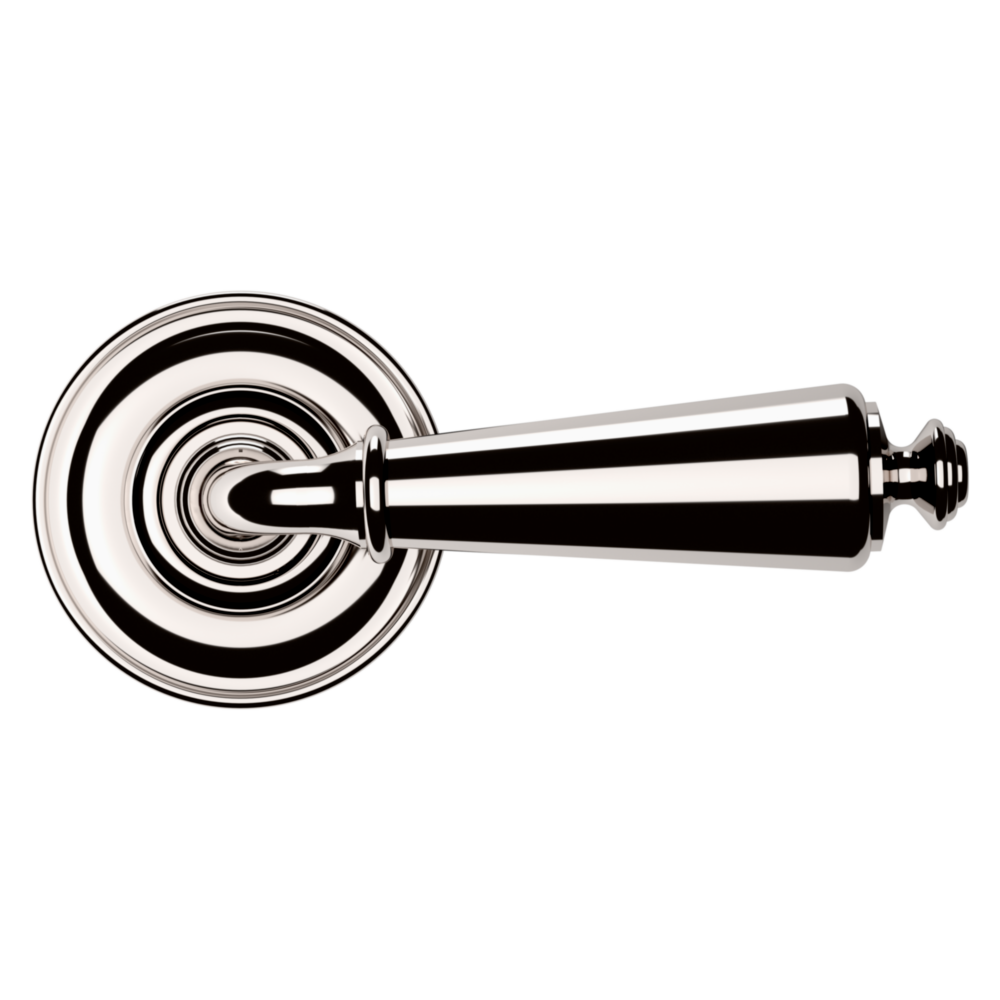 Baldwin 5125 Traditional Straight Lever Set with 5048 Rose Lifetime (PVD) Polished Nickel / Passage / Reversible
