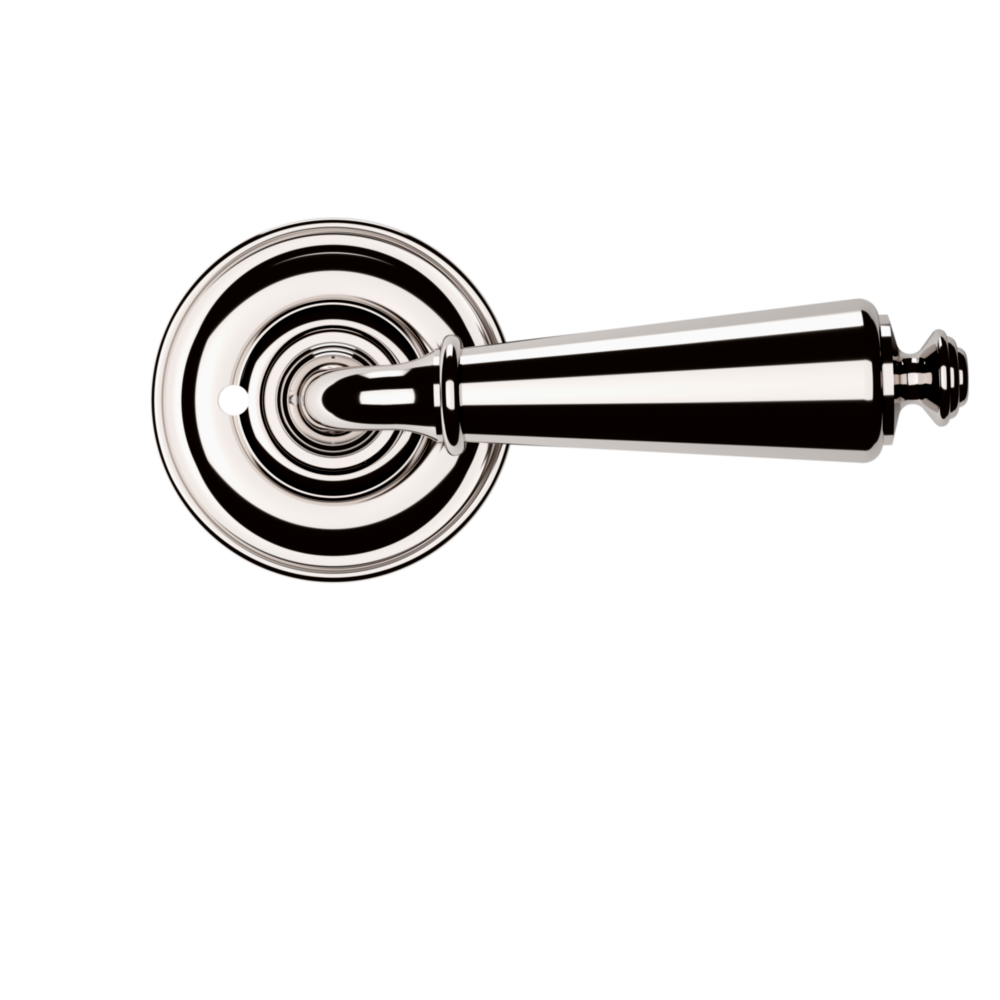 Baldwin 5125 Traditional Straight Lever Set with 5048 Rose Lifetime (PVD) Polished Nickel / Privacy / Reversible