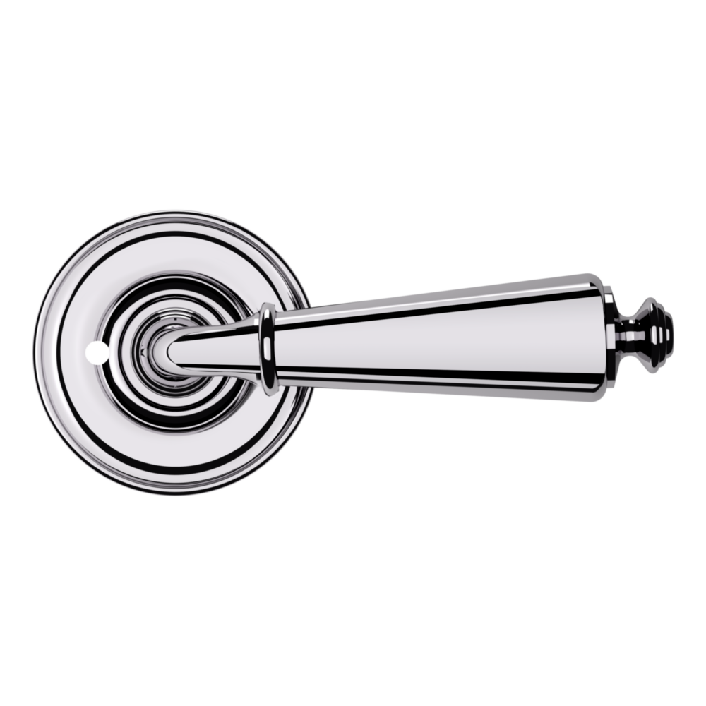 Baldwin 5125 Traditional Straight Lever Set with 5048 Rose Polished Chrome / Passage / Reversible
