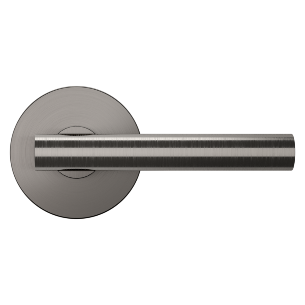 Baldwin 5137 Contemporary Straight Lever Set with 5046 Rose Lifetime (PVD) Graphite Nickel / Privacy / Reversible
