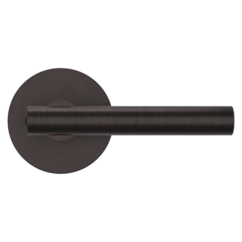 Baldwin 5137 Contemporary Straight Lever Set with 5046 Rose Venetian Bronze / Privacy / Reversible