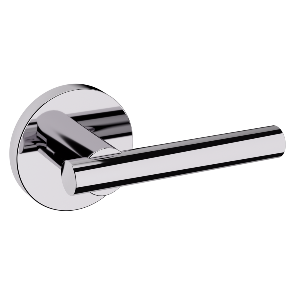 Baldwin 5137 Contemporary Straight Lever Set with 5046 Rose Polished Chrome / Passage / Reversible