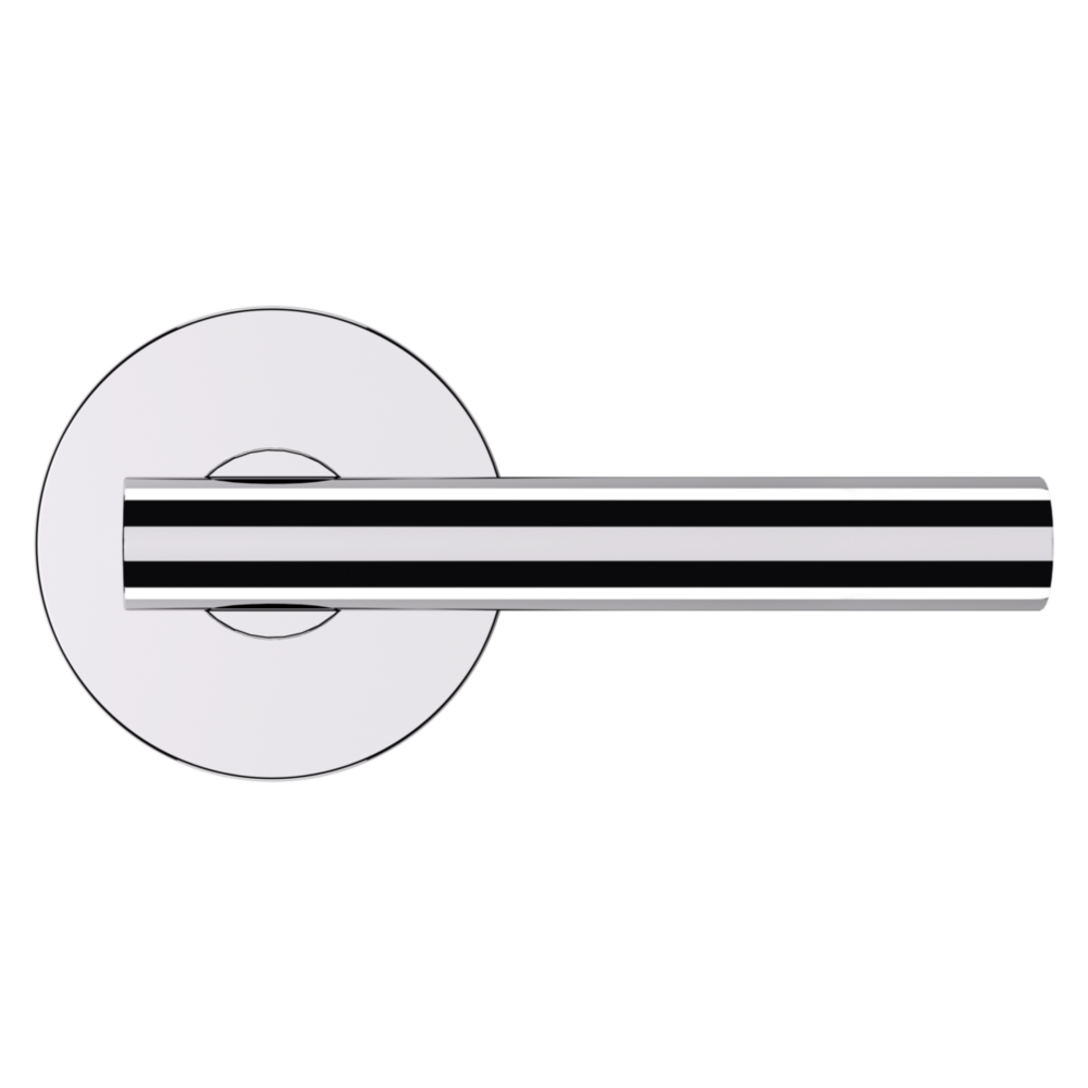 Baldwin 5137 Contemporary Straight Lever Set with 5046 Rose Polished Chrome / Passage / Reversible