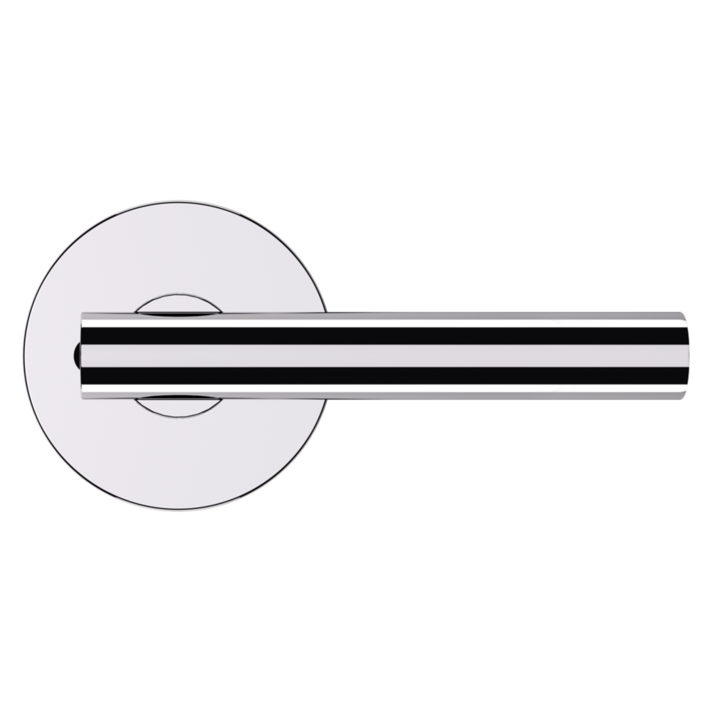 Baldwin 5137 Contemporary Straight Lever Set with 5046 Rose Polished Chrome / Privacy / Reversible