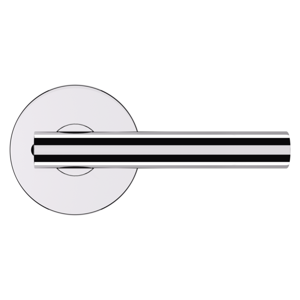 Baldwin 5137 Contemporary Straight Lever Set with 5046 Rose Polished Chrome / Privacy / Reversible