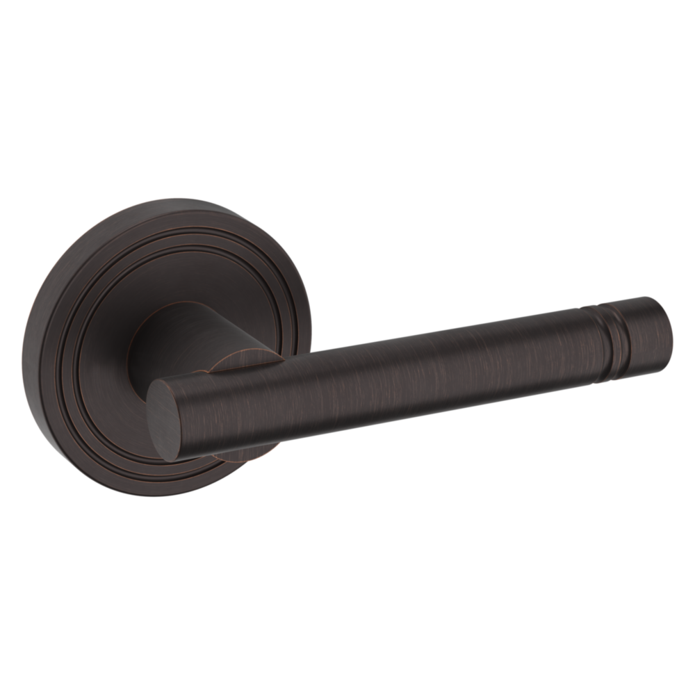 Baldwin 5138 Contemporary Straight Lever Set with 5047 Rose Venetian Bronze / Passage / Reversible