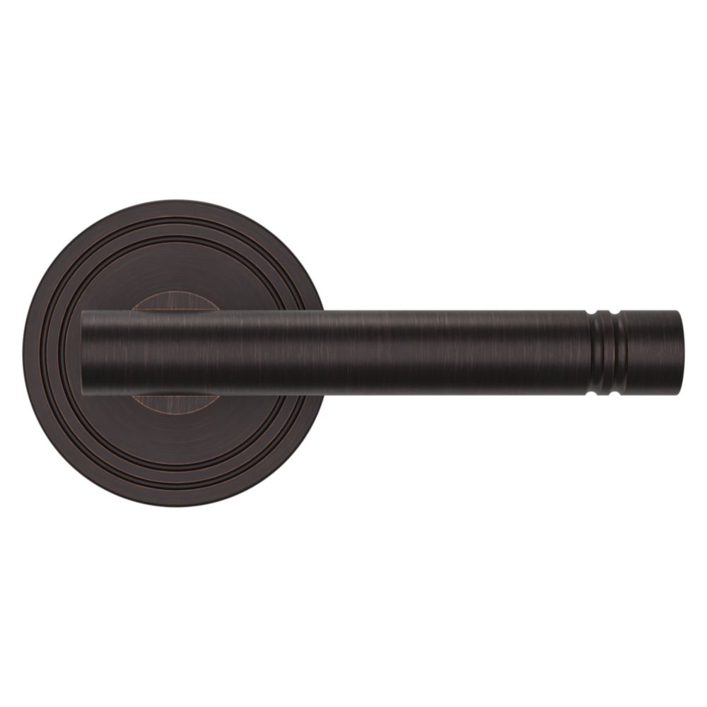 Baldwin 5138 Contemporary Straight Lever Set with 5047 Rose Venetian Bronze / Passage / Reversible