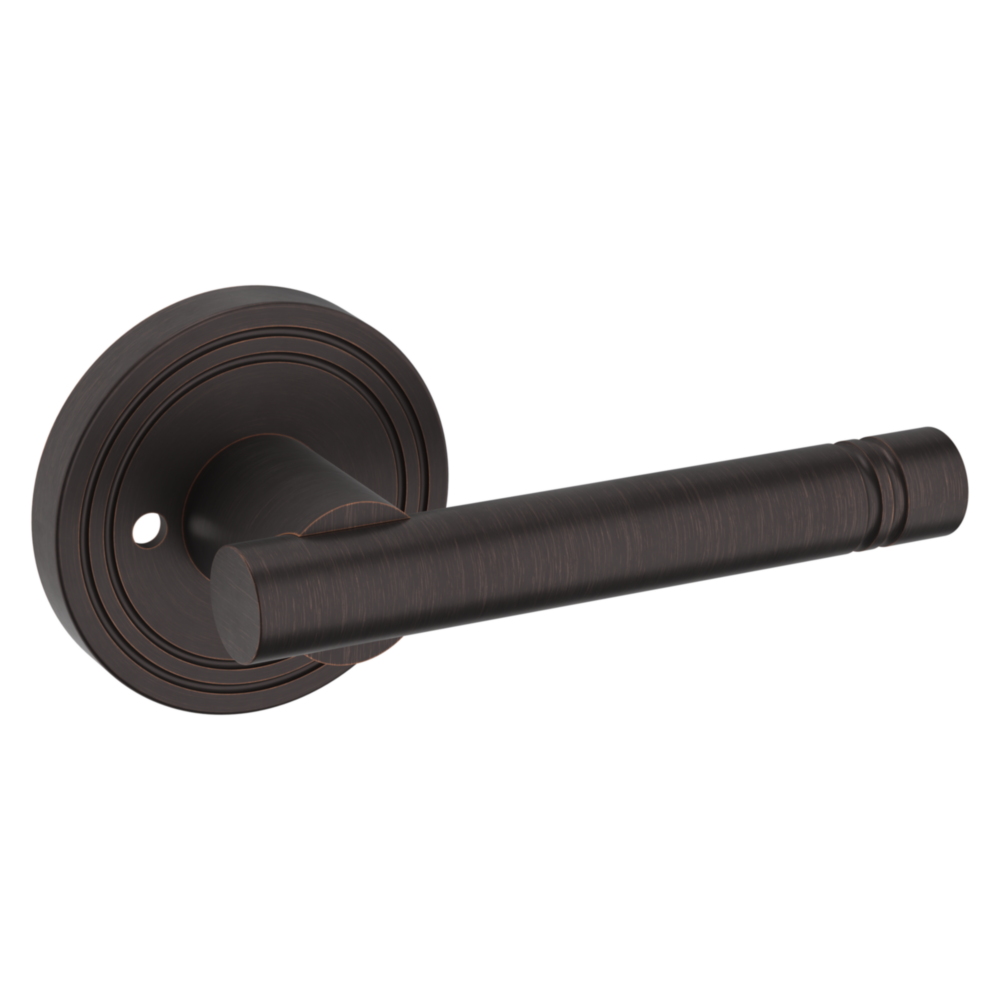 Baldwin 5138 Contemporary Straight Lever Set with 5047 Rose Venetian Bronze / Privacy / Reversible