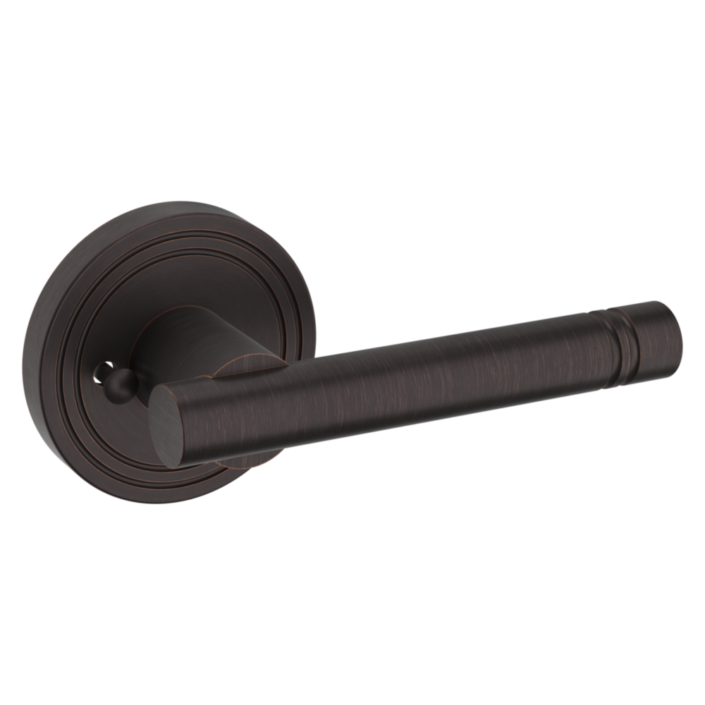 Baldwin 5138 Contemporary Straight Lever Set with 5047 Rose Venetian Bronze / Privacy / Reversible