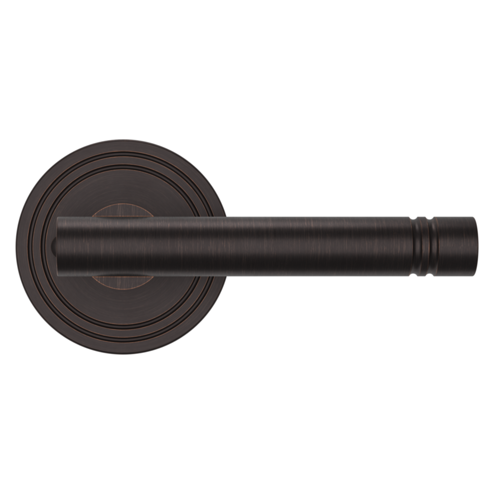 Baldwin 5138 Contemporary Straight Lever Set with 5047 Rose Venetian Bronze / Privacy / Reversible