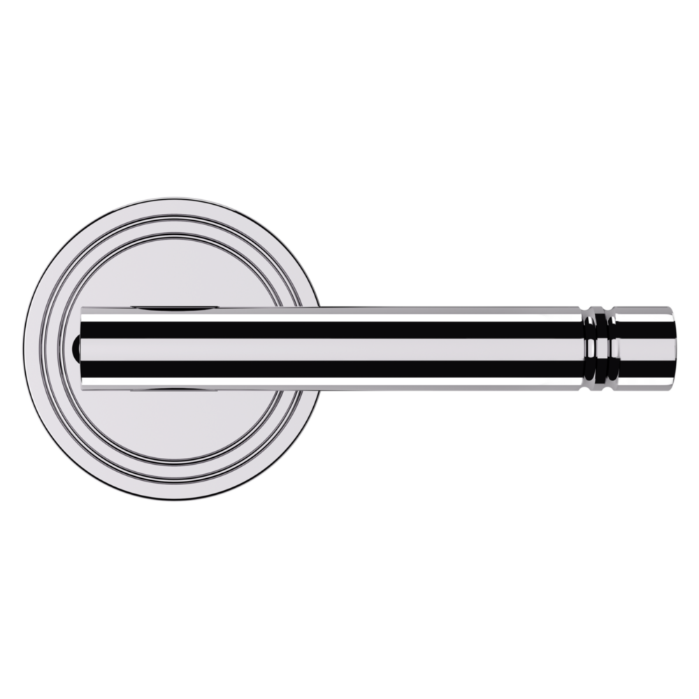 Baldwin 5138 Contemporary Straight Lever Set with 5047 Rose Polished Chrome / Privacy / Reversible