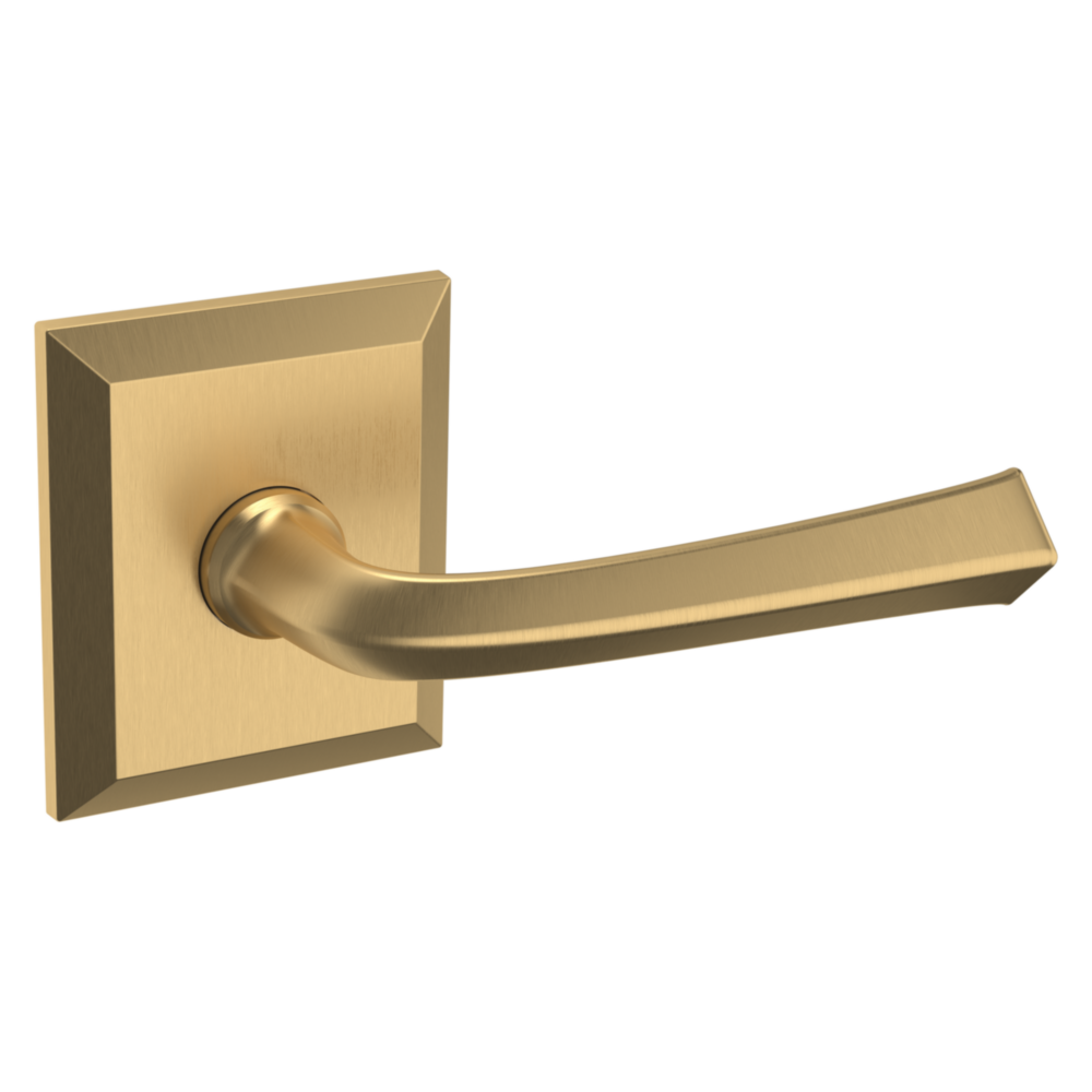 Baldwin 5141 Traditional Straight Lever Set with R033 Rose Vintage Brass / Passage / Reversible